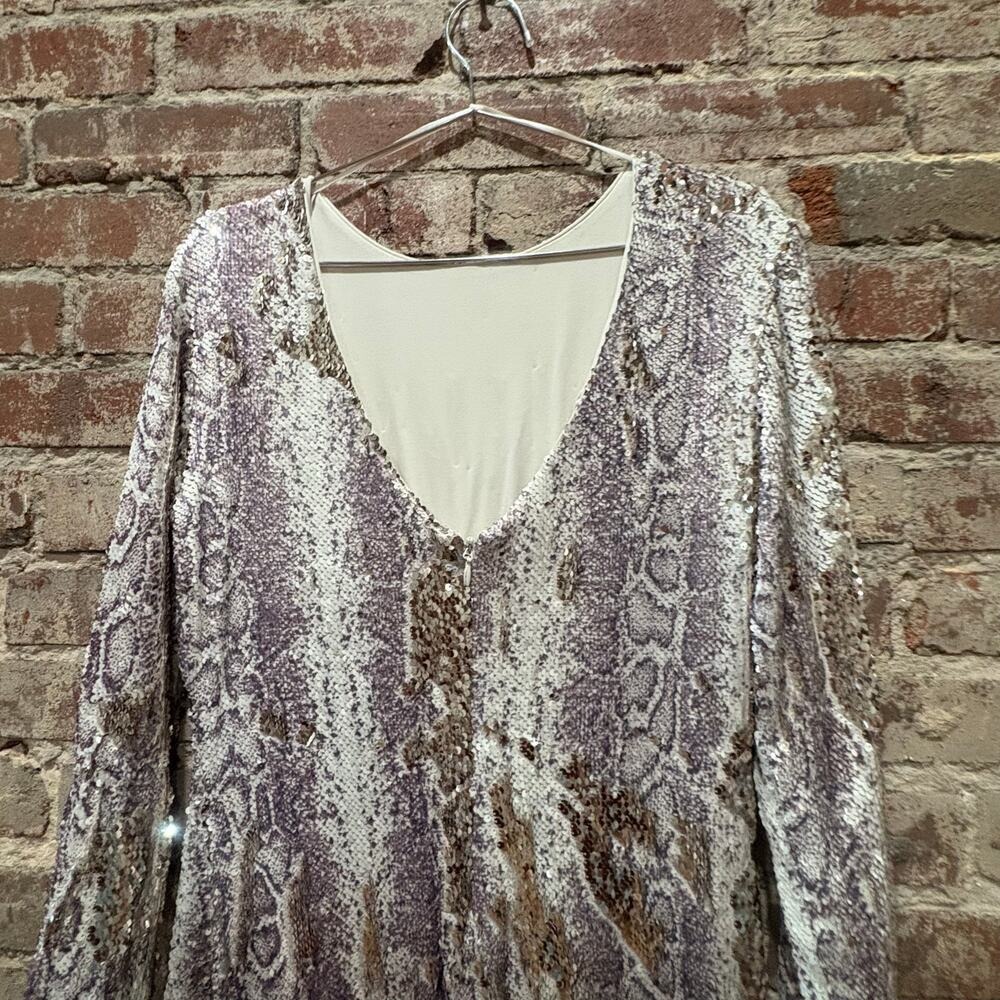 Dress The Population‎ Python Sequin Emery Sheath Dress Size 1X - Picture 8 of 13